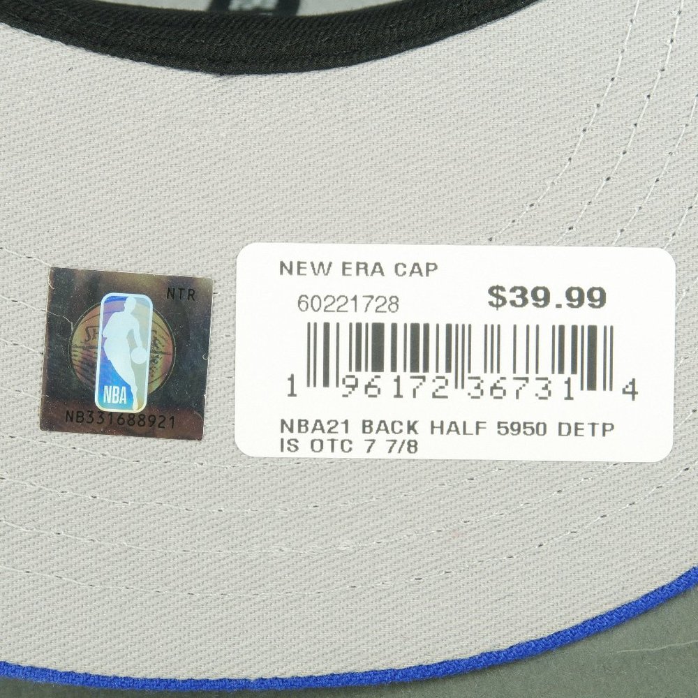 New Era Detroit Pistons Blue Back Half 59FIFTY Fitted Cap Hat Size 7 7/8 - Picture 13 of 16